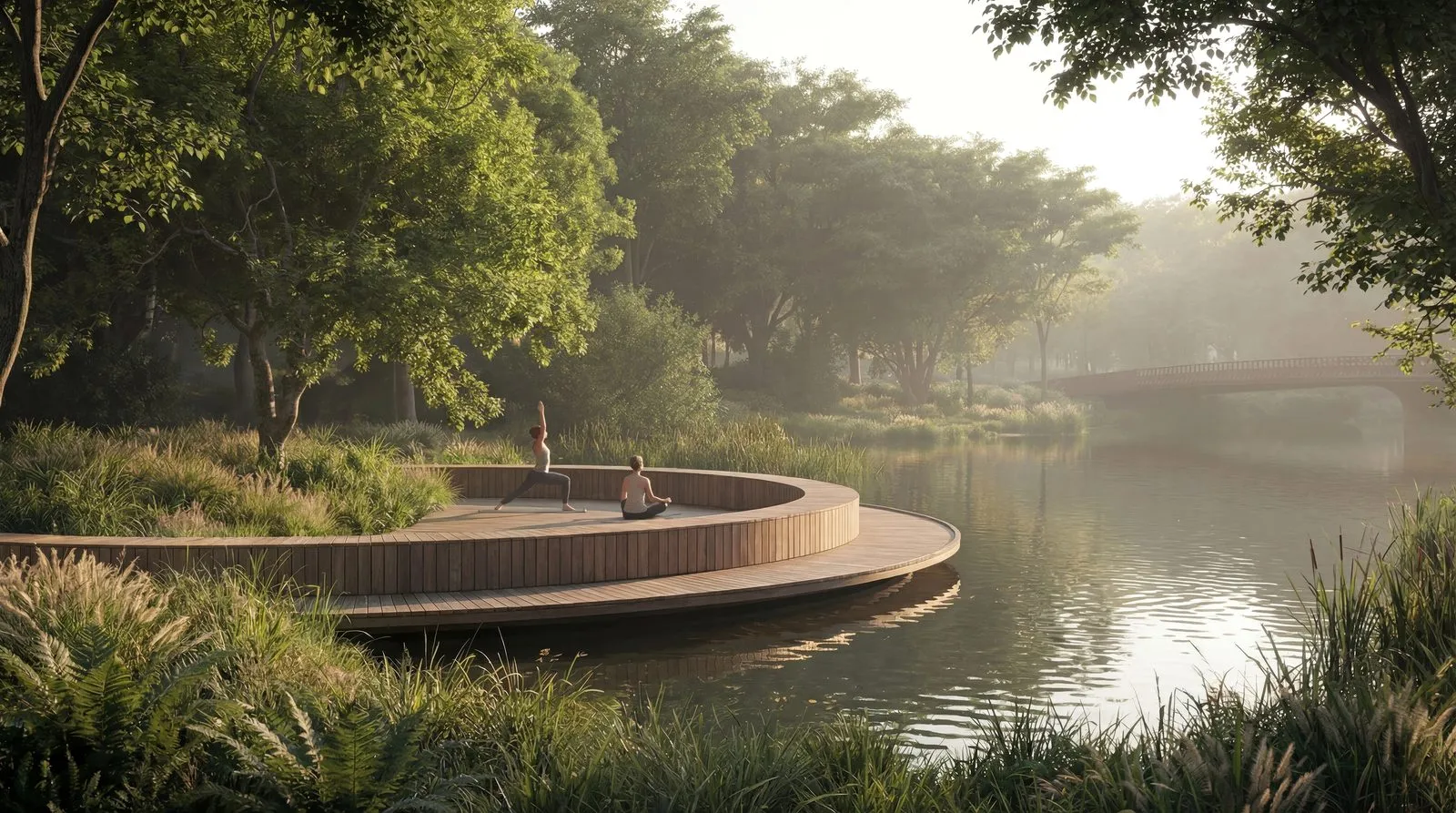Yoga deck on the lake